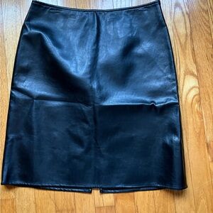 Vintage Tailor B. Moss Black Faux Leather Skirt- 8